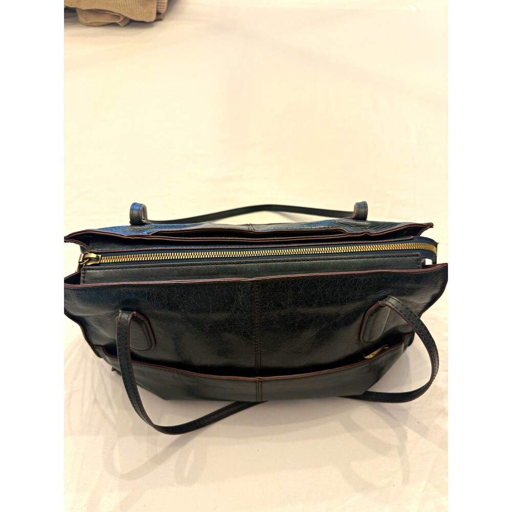HOBO Women’s Green Medium Shoulder Bag Zip Floral Lined Pockets Gold Hardware